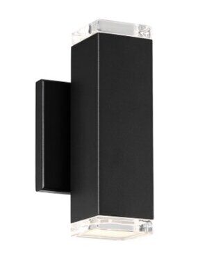 Block LED 8.13 inch Black Outdoor Wall Light, dweLED